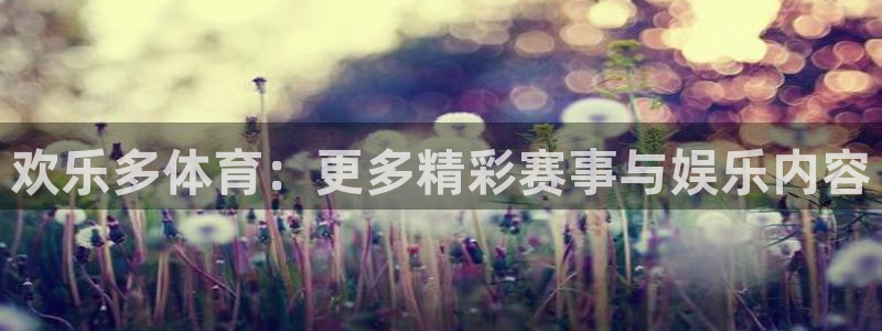 欢乐多体育：更多精彩赛事与娱乐内容